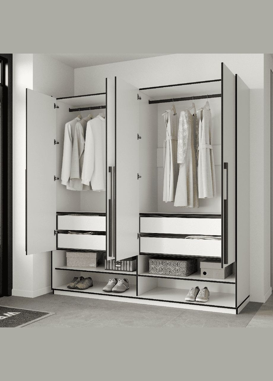 Шафа розпашна на 4 дверки з штангами R-0008 від MORELI (335422763)