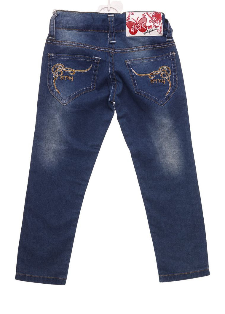 Джинси для дівчинки із серцем блакитні 104 см (30858) BABYKROHA (323470016)