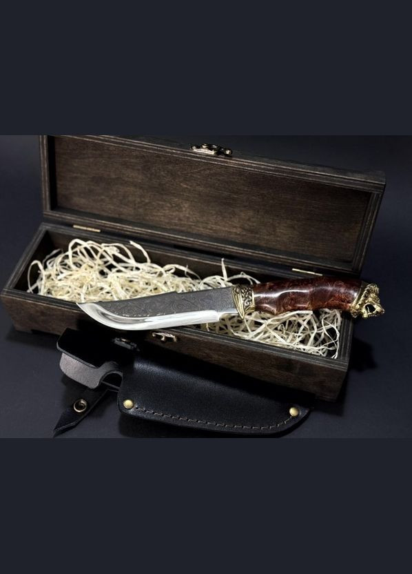 Нож охотничий Лев 22k60 в подарочном деревянном кейсе. NB Art (346533146)