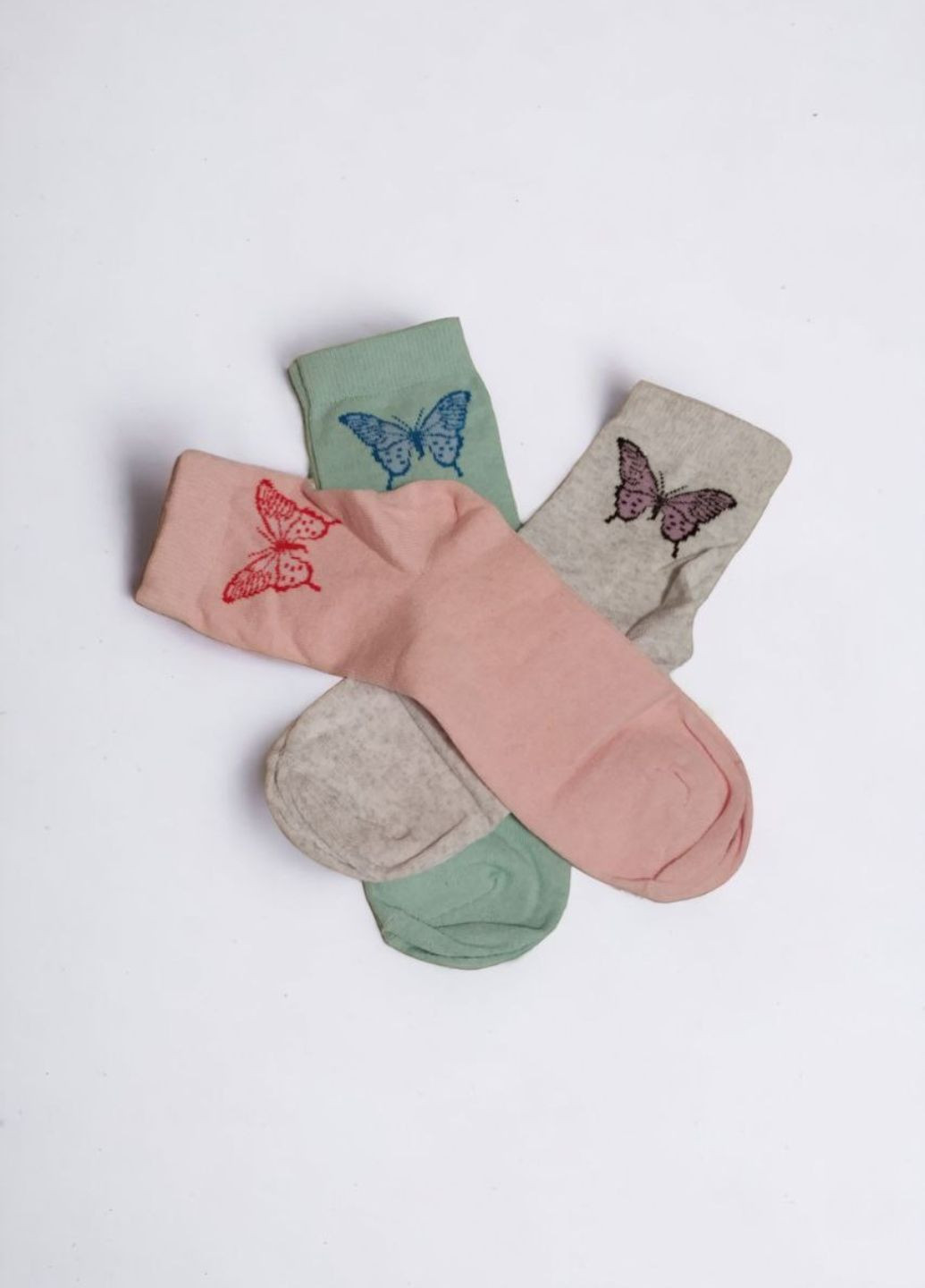 Комбинированные набор женских носков веселые бабочки (1030-01) Житомир бабочки (364653389)