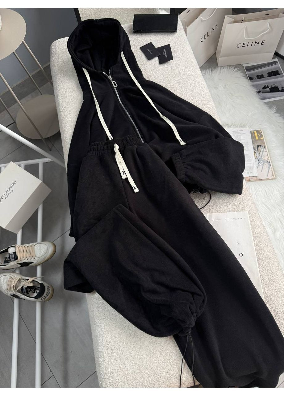 Женский флисовый костюм: тощие оверсайз + штаны на затяжках MonCher (368634184)