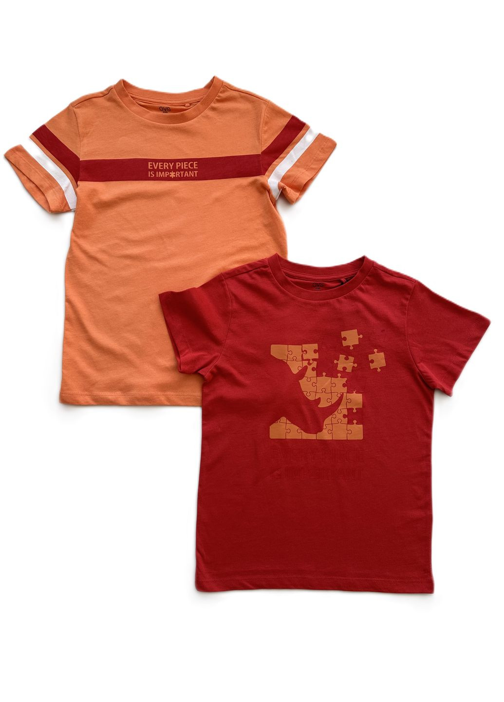 Оранжевая летняя комплект (2шт) футболки для парня оранжевая + красная 2000-23/2000-24 (122 см) OVS