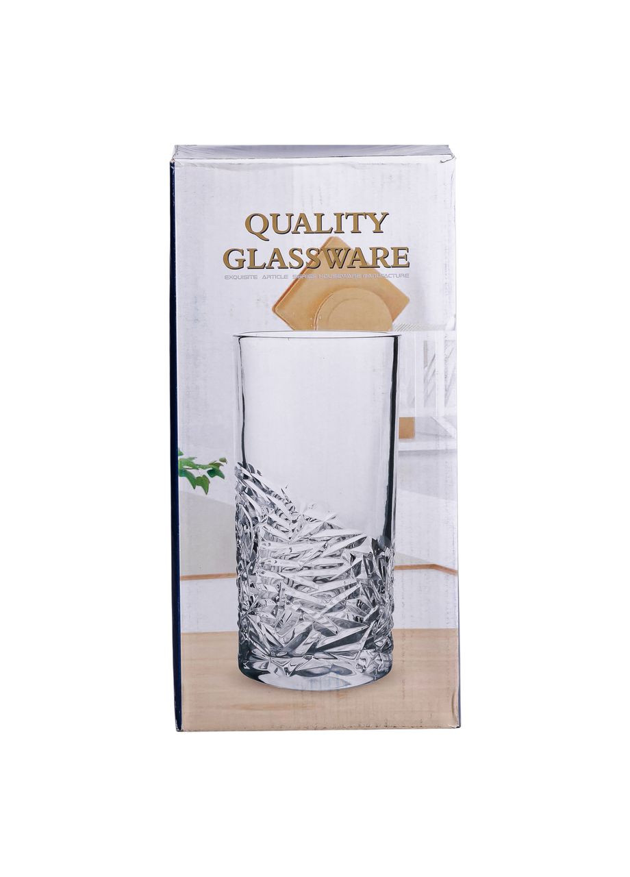 Ваза для цветов прозрачная 25 см стеклянная декоративная ваза 1.8 л ваза под цветы HP-19-142 Yiwu (353504084)