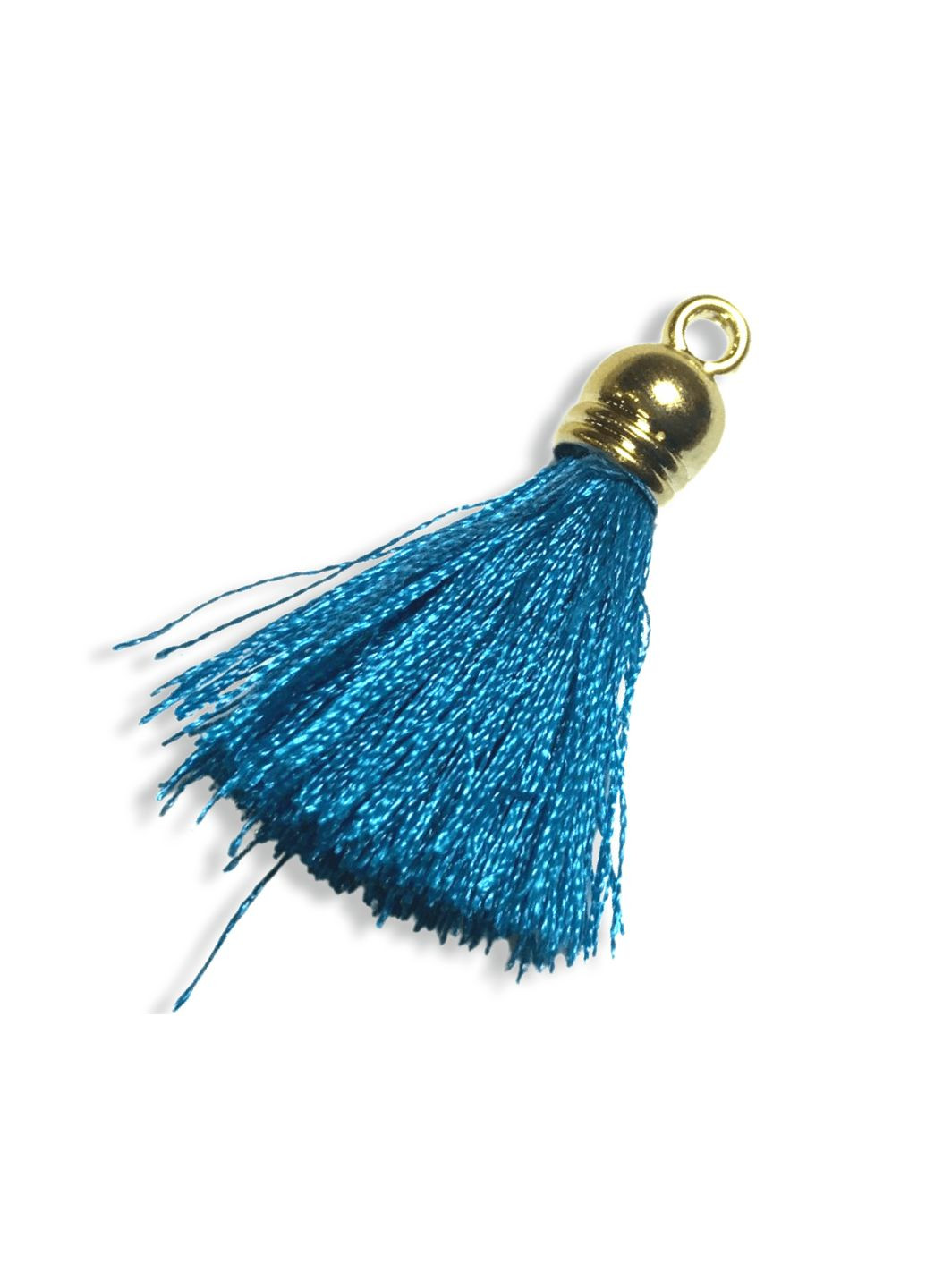 Пензлик поліестеровий з бахромою та петелькою 2.5см/2см Бірюзовий FROM FACTORY PKB2 (339104285)