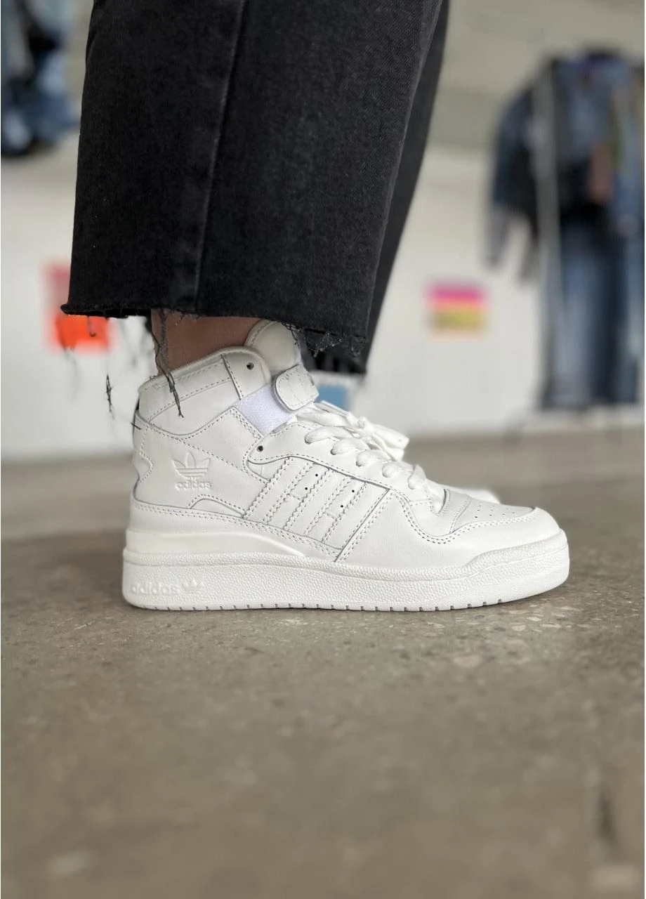 Белые летние кроссовки adidas forum 84 high full white адидас форум 84 No Brand