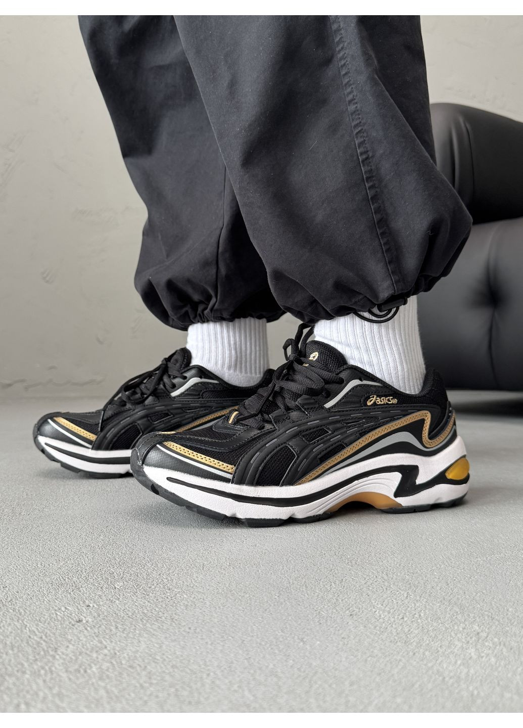 Черные демисезонные кроссовки мужские asics gel-preleus black / orange асикс гель No Brand