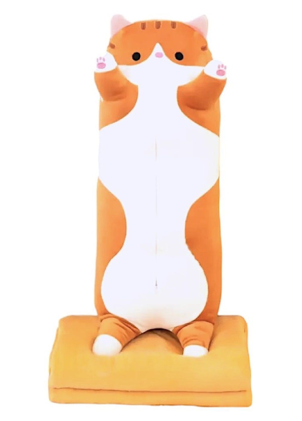 Комплект набор мягкая плюшевая игрушка подушка обнимашка антистресс кот Батон 55 см с пледом 120х160 см (476567-Prob) Коричневый Unbranded (284667325)