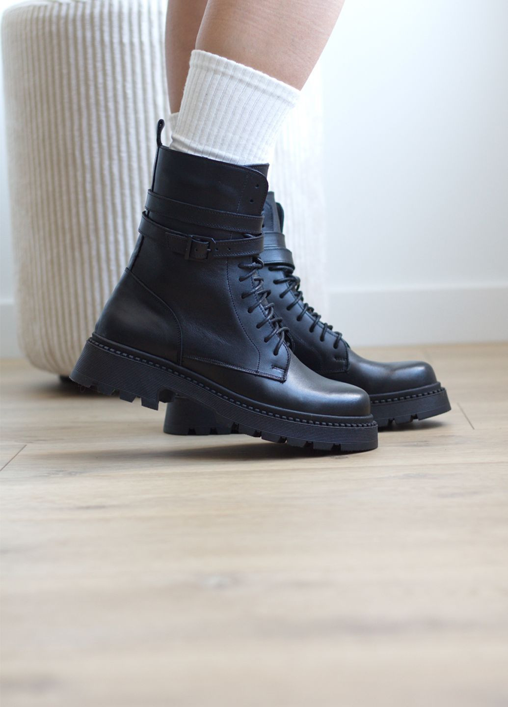 Жіночі осінні черевички з натуральної шкіри No Brand 2725 Б (366089429)