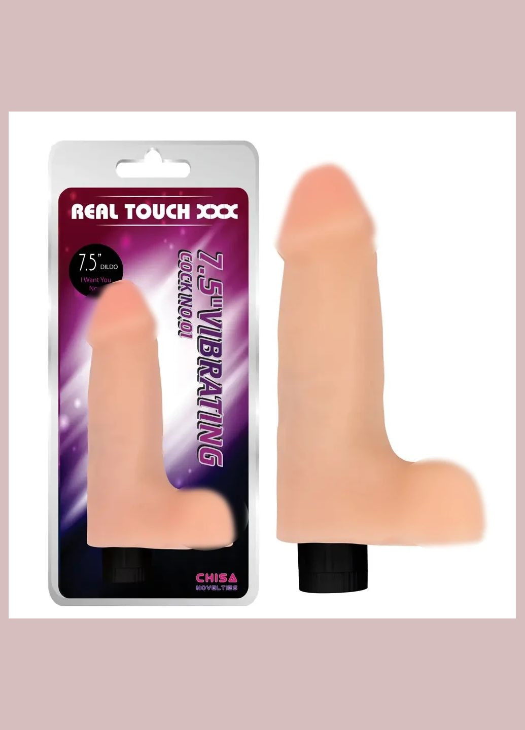 Вібратор - Real Touch XXX 7.5" Vibrating Cock No.01 Chisa (335399268)