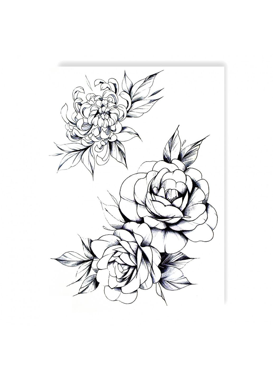 Тимчасове водостійке тату "Подвійна троянда з квіткою" No Brand (312538061)