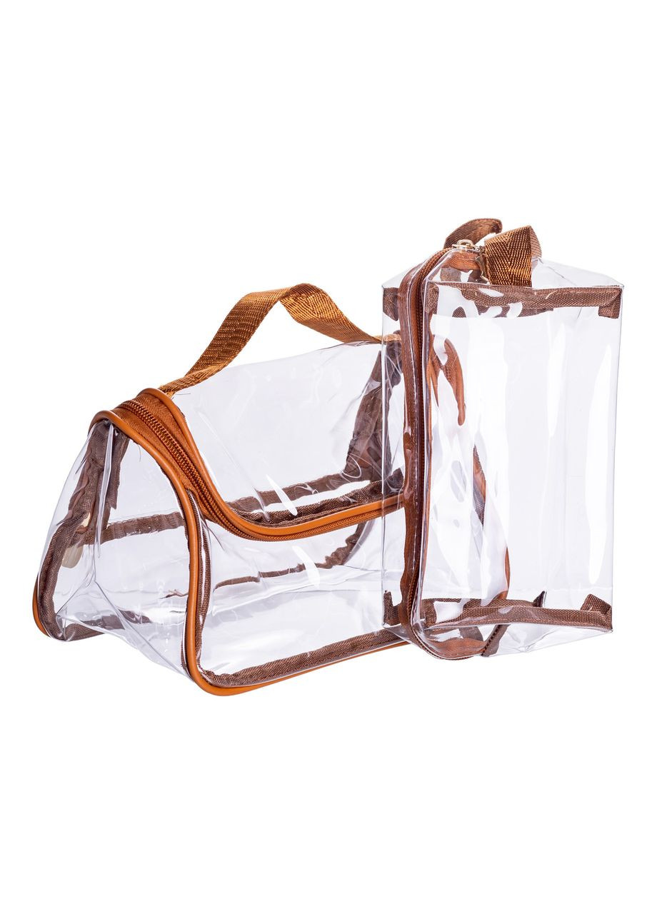 Набір прозорих жіночих косметичок для дому 2 (шт) Коричневий HP-16-3K Yiwu (371236384)