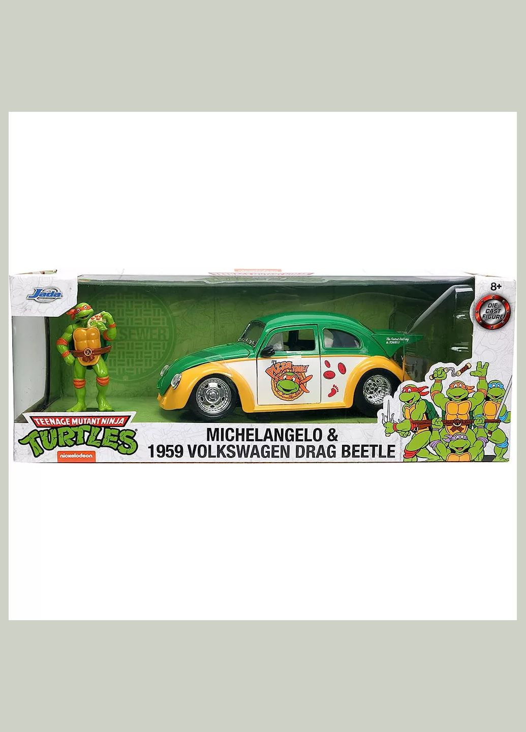 Автомодель TMNT Volkswagen Beetle 1959 з фігуркою Мікеланджело 1:24 (253285002) Jada (330057632)
