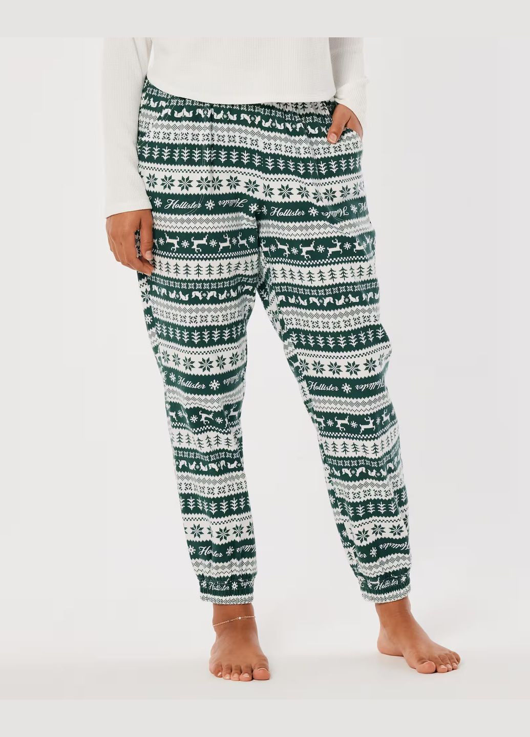 Зеленая всесезон пижамные штаны hc9574w Hollister