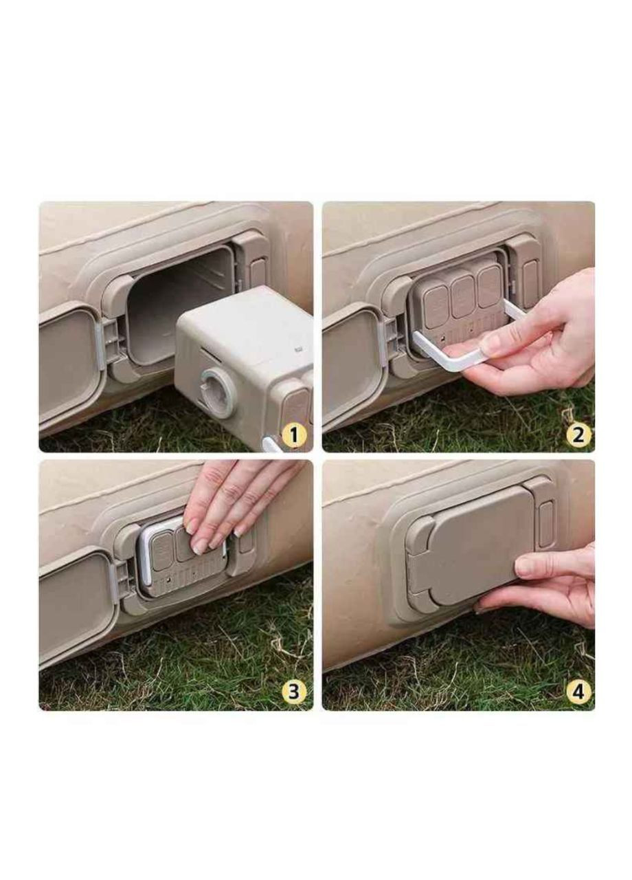 Матрас надувной одноместный со встроенным насосом 190х100х40 см Бежевый No Brand (364549966)