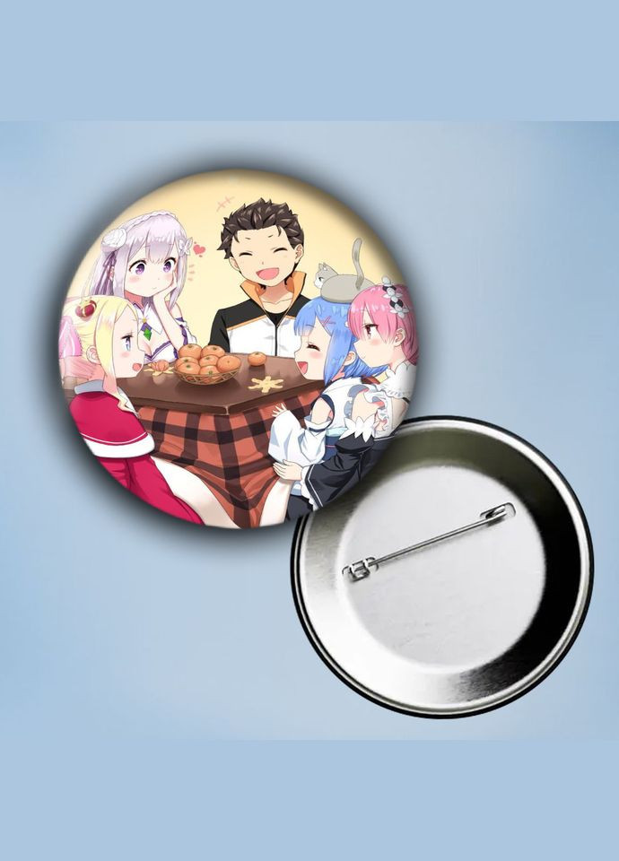 Значок на булавке Аніме Жизнь в альтернативном мире с нуля #21 металевий 56 мм No Brand (304508839)