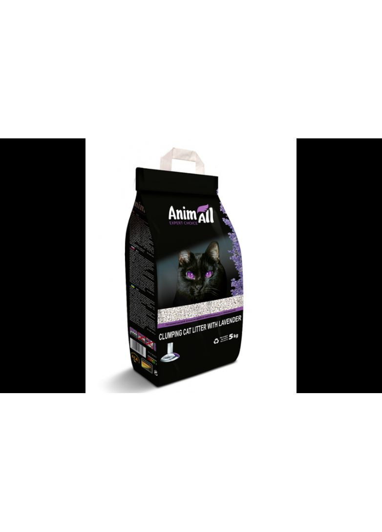 Наповнювач для котів Бентонітовий комкуючий Лаванда, 5 кг AnimAll (278308021)