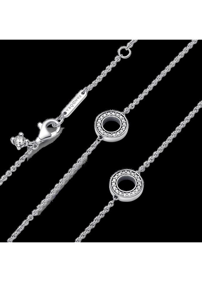 Срібне намисто Пандора "Сяючі кола з паве" 393162C01 Kabluchka (355462759)