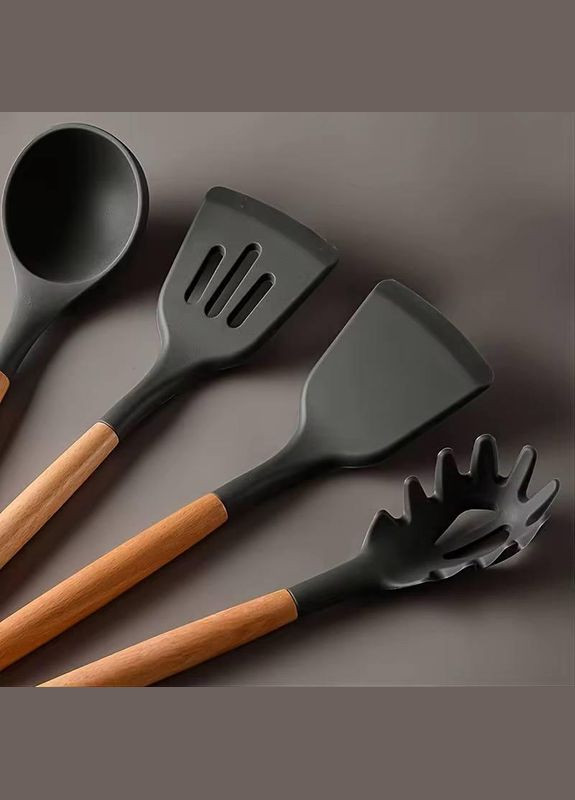 Набір кухонного приладдя Kitchen&Dining | 12 предметов Чорний No Brand (335414159)