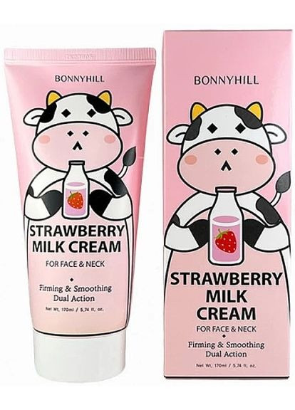 Bonnyhill Крем для лица и шеи с экстрактом клубники и молока Strawberry Milk Cream 170ml (2-1171684) — Крем, Южная Корея (369793436)