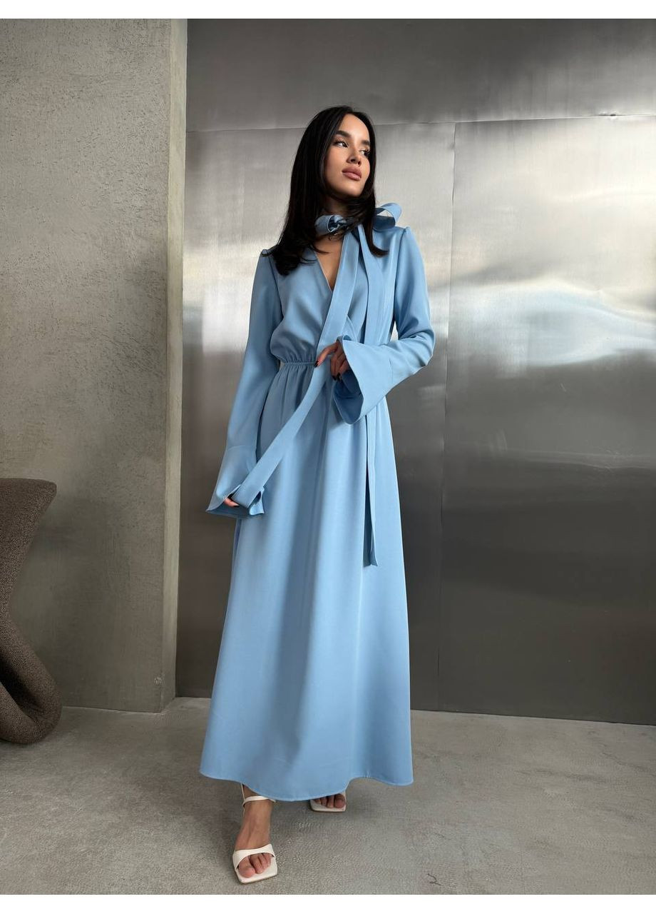 Блакитна коктейльна сукня жіноча KaraMix однотонна