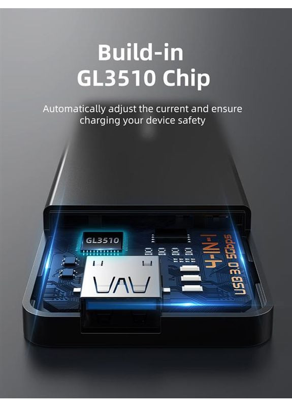 Концентратор USB C/A – 4 Port USB 3.0, 5Gbps, 0.15 m (CB05B) CABLETIME (370619732)