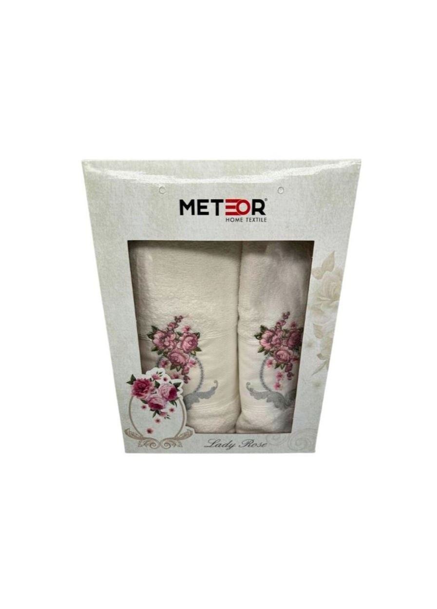 Набор махровых хлопковых полотенец для лица 90х50 см и тела 140х70 см RC59 Meteor молочный