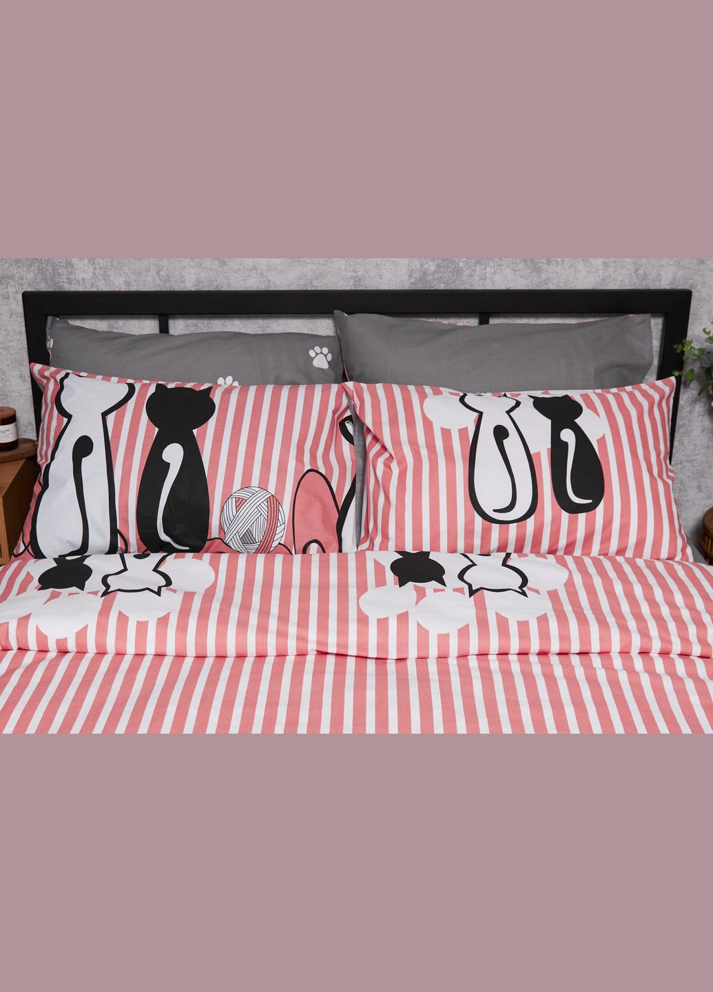 Комплект постільної білизни Бязь Gold Люкс сімейний 143х210х2 наволочки 4х50х70 (MS-820003248) Moon&Star Cat (288043877)