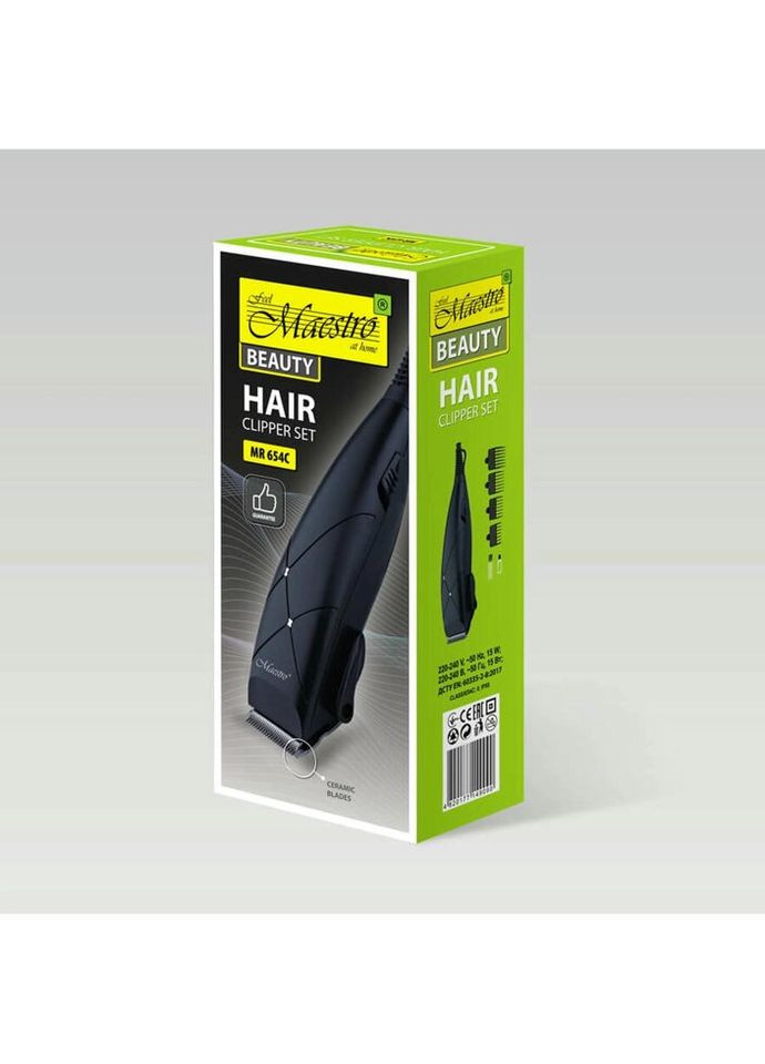 Машинка для стрижки волосся MR-654C-BLACK 15 Вт чорна Maestro (321980419)