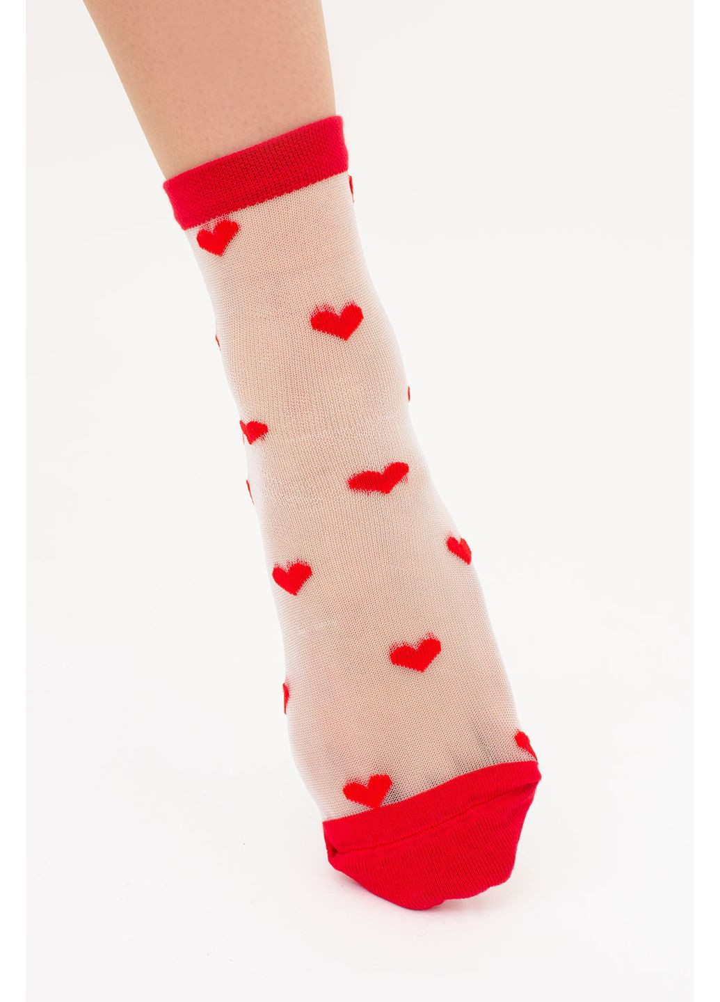 Червоні шкарпетки жіночі прозорі Giulia сердечка (351854430)