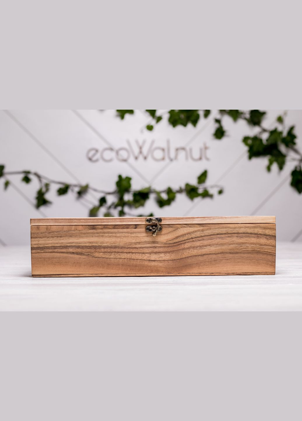 Подарункова коробочка з дерева зі скляною кришкою XL EcoWalnut (295266070)