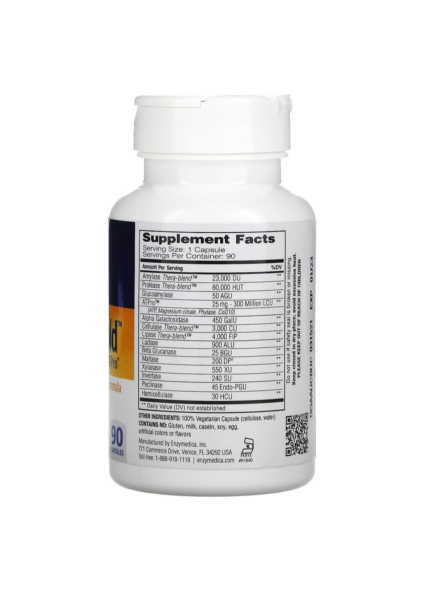 Пищеварительные ферменты, Digest Gold с ATPro,, 90 капсул Enzymedica (325401149)