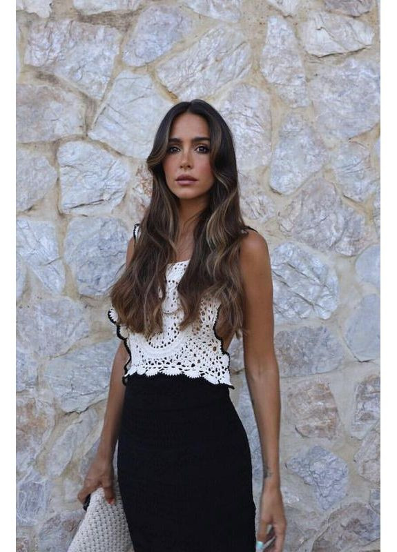 Чорна кoнтрастнa в'язана сукня Zara