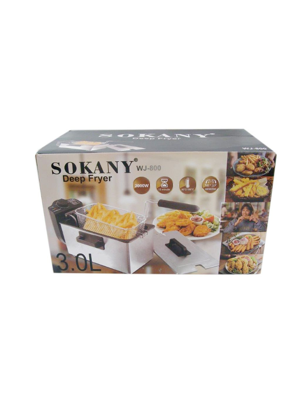 Фритюрница профессиональная WJ800 на 3.5 литра, 2000 Вт, 2000 Вт. Sokany (370802399)