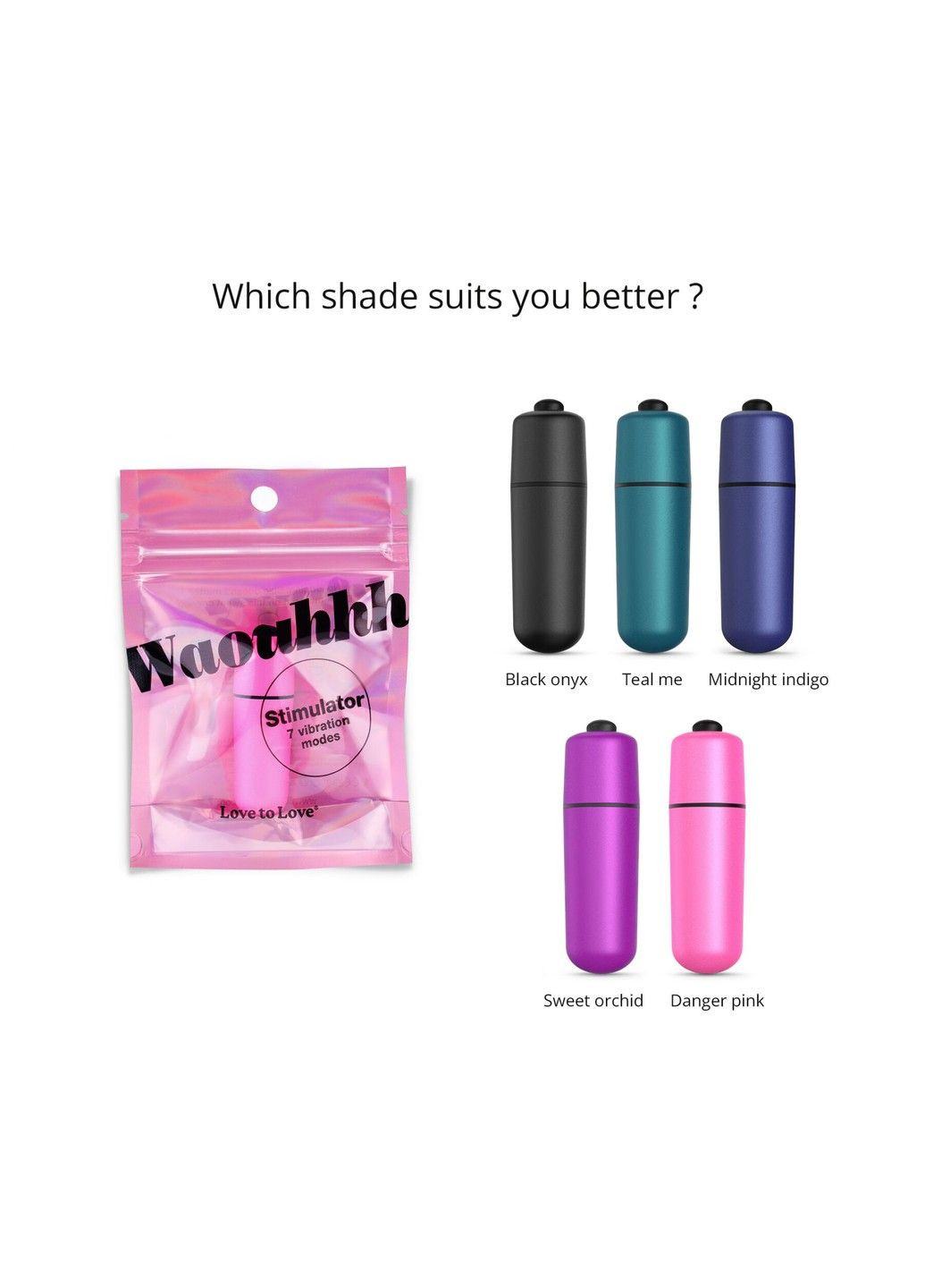 Вибропуля WAOUHHH - DANGER PINK, 7 режимов, на батарейках Love To Love (315497705)