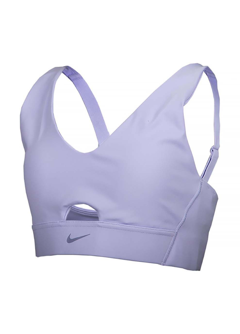 Женский Топ W NK DF INDY PLUNGE CUTOUT BRA Фиолетовый Nike (367192235)