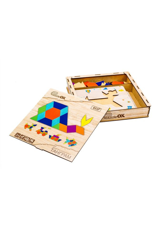 Деревянная головоломка "Танграм" Puz-33654, 144 элемента PuzzleOK (316268697)