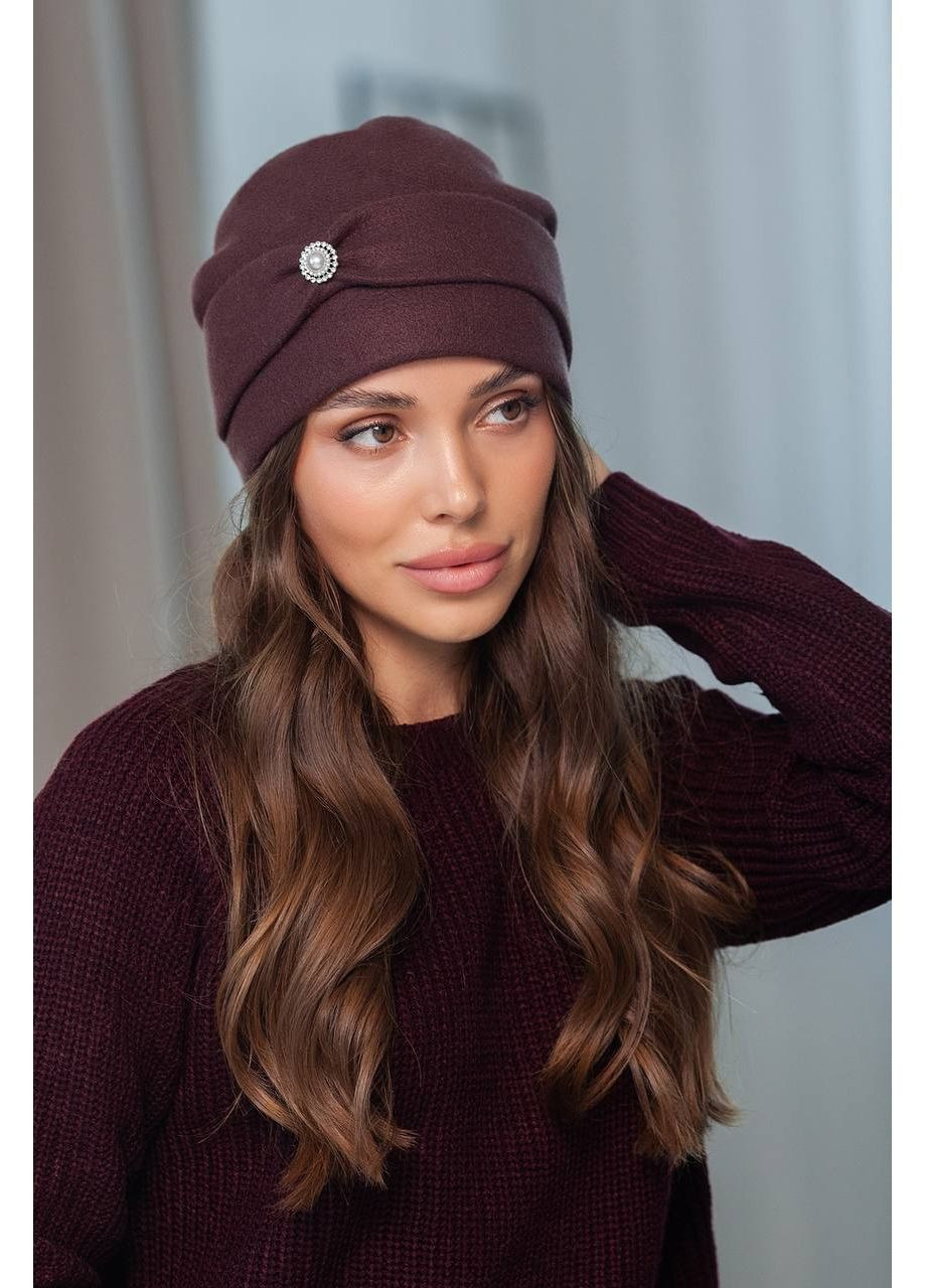 Шапка женская на флисе осень зима с украшением No Brand (362160950)