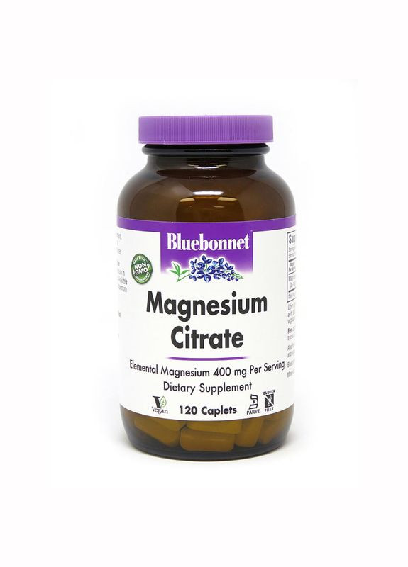 Вітаміни та мінерали Magnesium Citrate, 120 капсул Bluebonnet Nutrition (322292047)