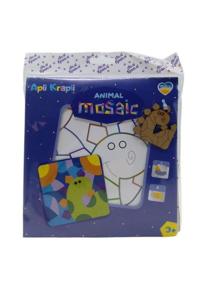 Мозаїка дитяча з фоамірану "Динозаврик", 20х20 см Аплі Краплі (361414858)