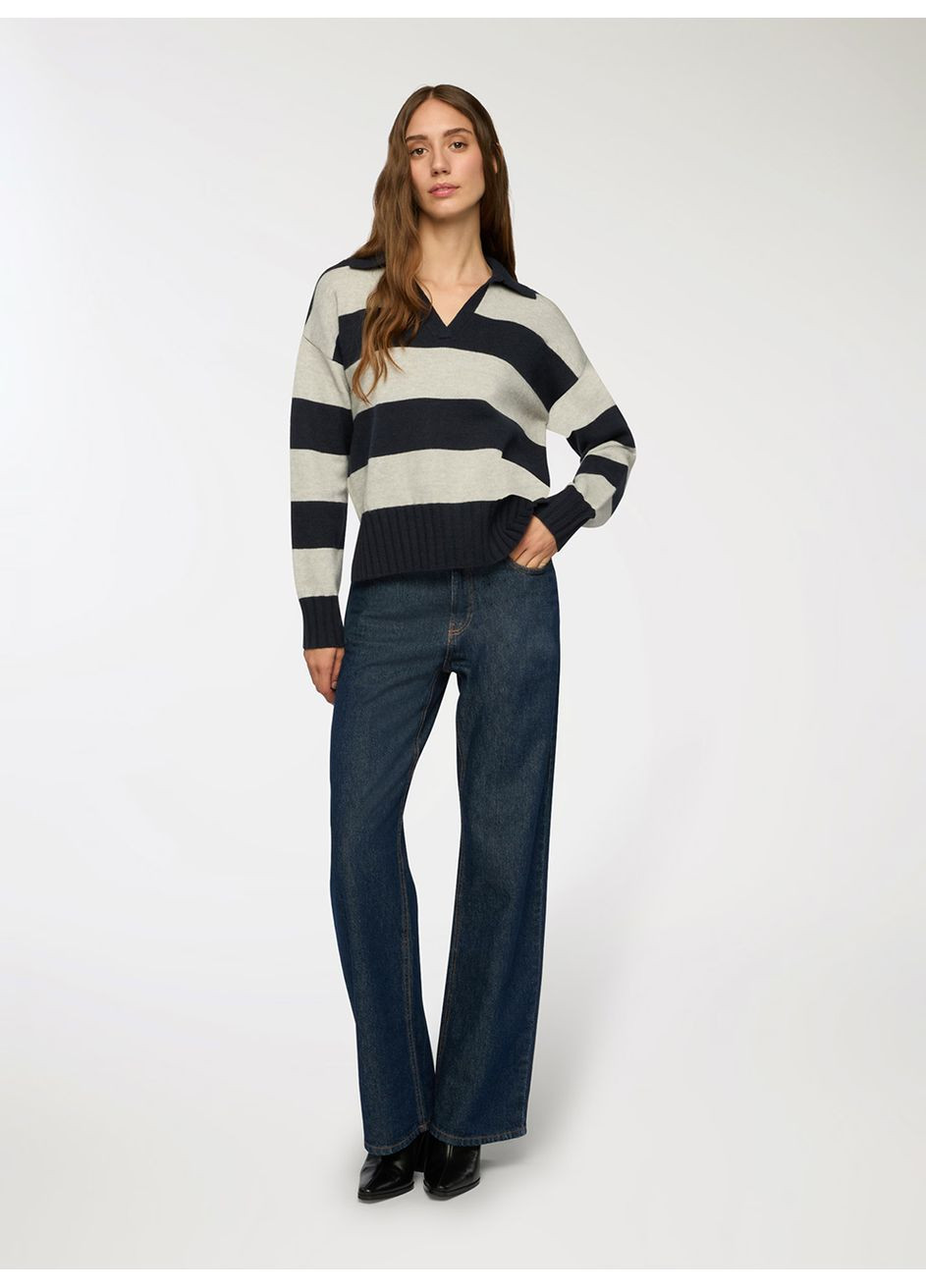 Темно-синій зимовий светр жін Terranova