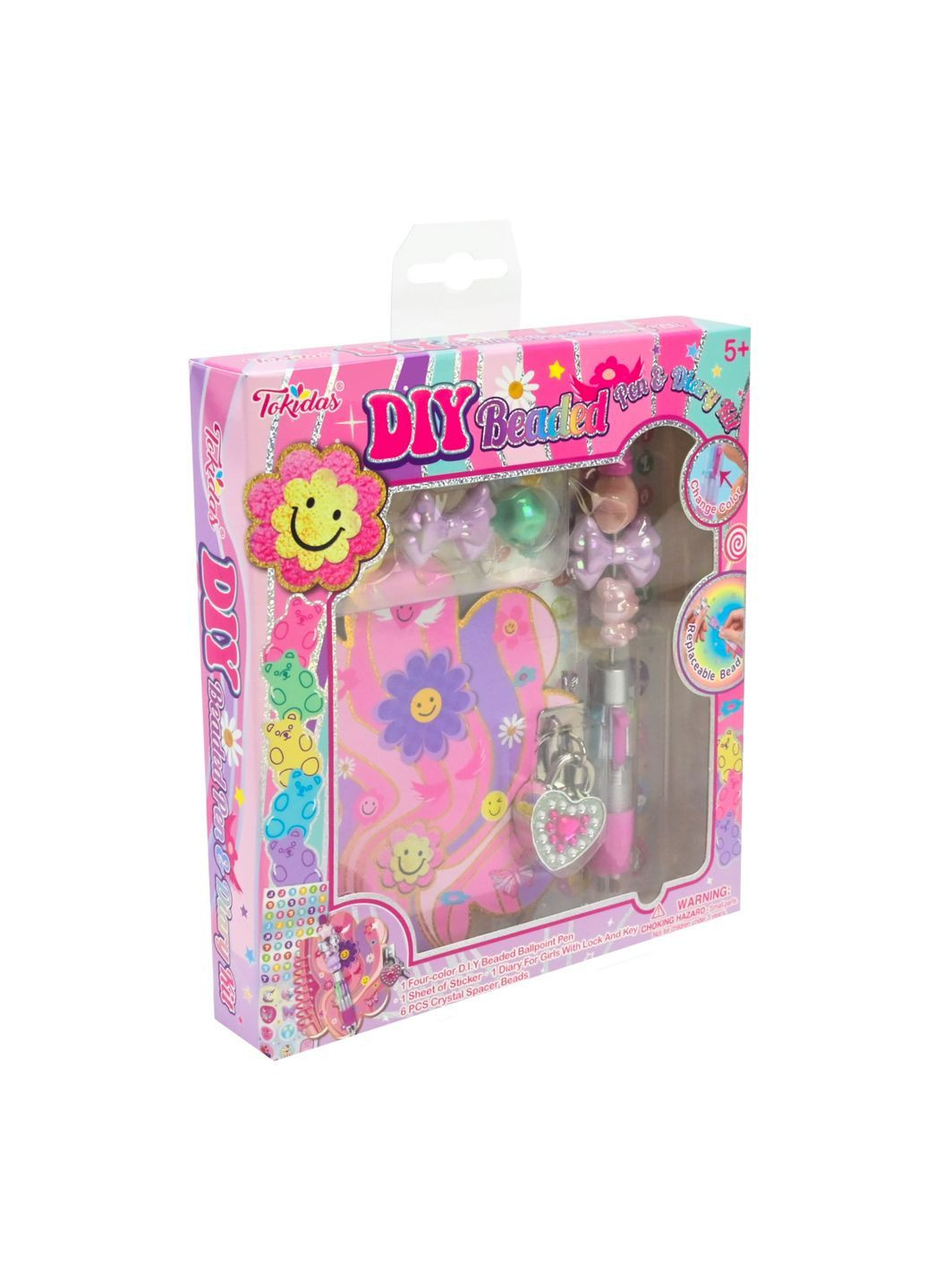 Набор детской канцелярии для девочек с блокнотом, ручкой, наклейками и шармами - No Brand T127EF (371924804)