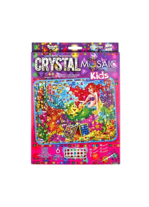 Набор креативного творчества "Kids Crystal Mosaic" CRMk-01-05, 6 форм элементов Danko Toys (307838291)