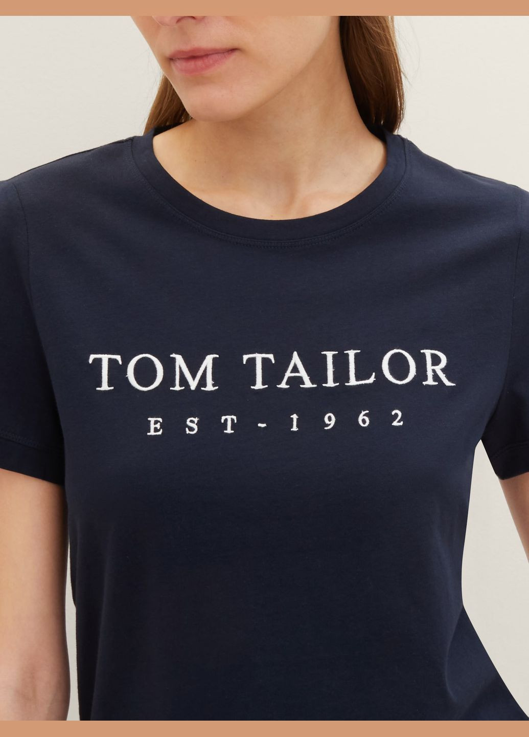 Темно-синя літня футболка Tom Tailor