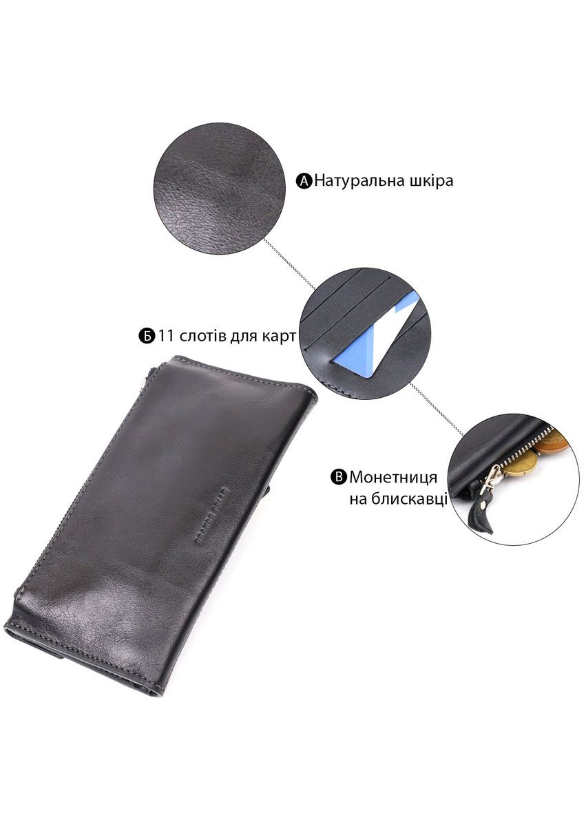 Стильный кошелек с монетницей снаружи из натуральной кожи 11646 Grande Pelle (329149490)