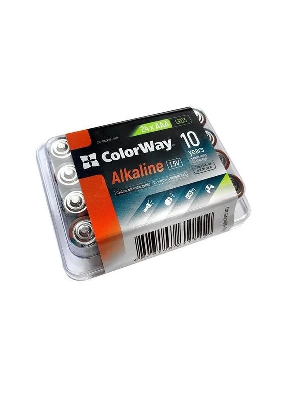 Батарейка Alkaline Power AAA/LR03 Plactic Box 24шт Colorway (398120857)