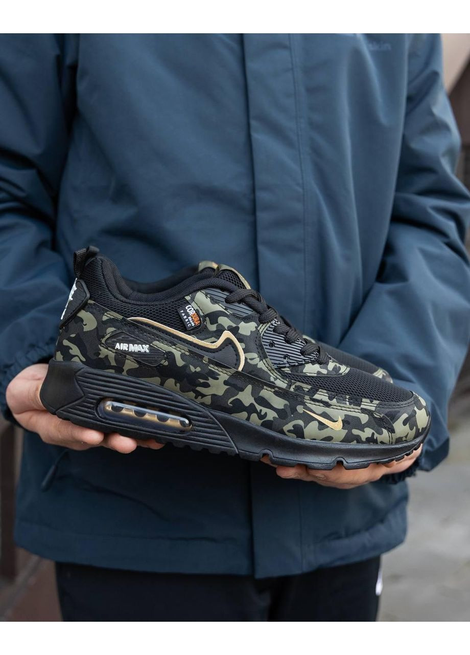Чорні Осінні кросівки чоловічі nike air max 90 camo найк аір макс 90 No Brand