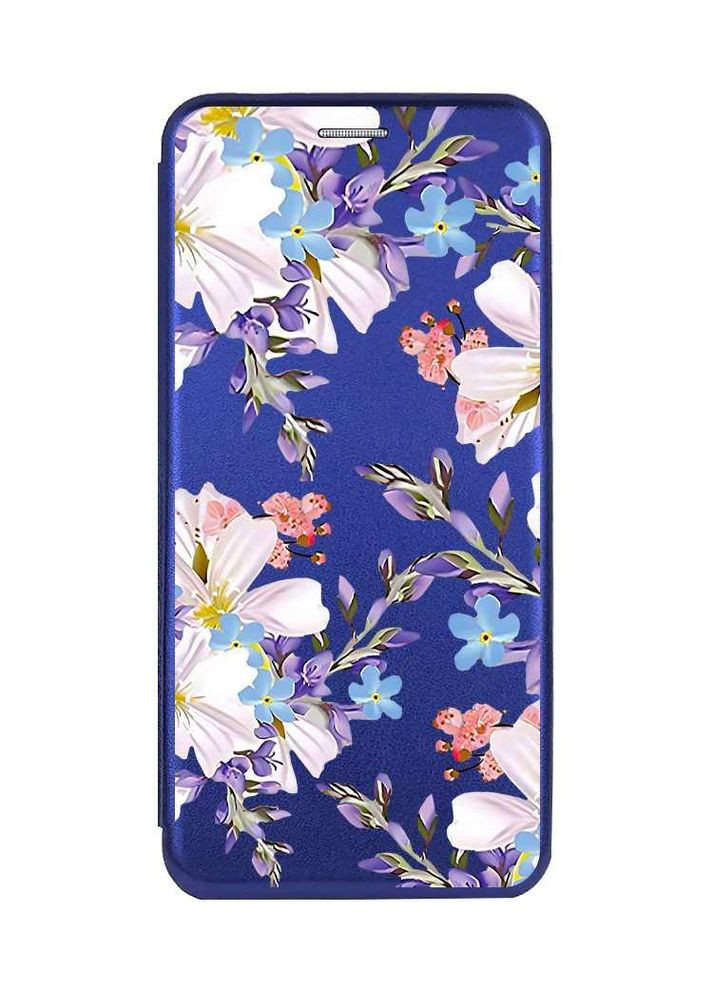 Чохол-книжка синій з малюнком на Xiaomi Redmi 14C / Poco C75 Квітковий малюнок (принт 272) Creative (355409420)