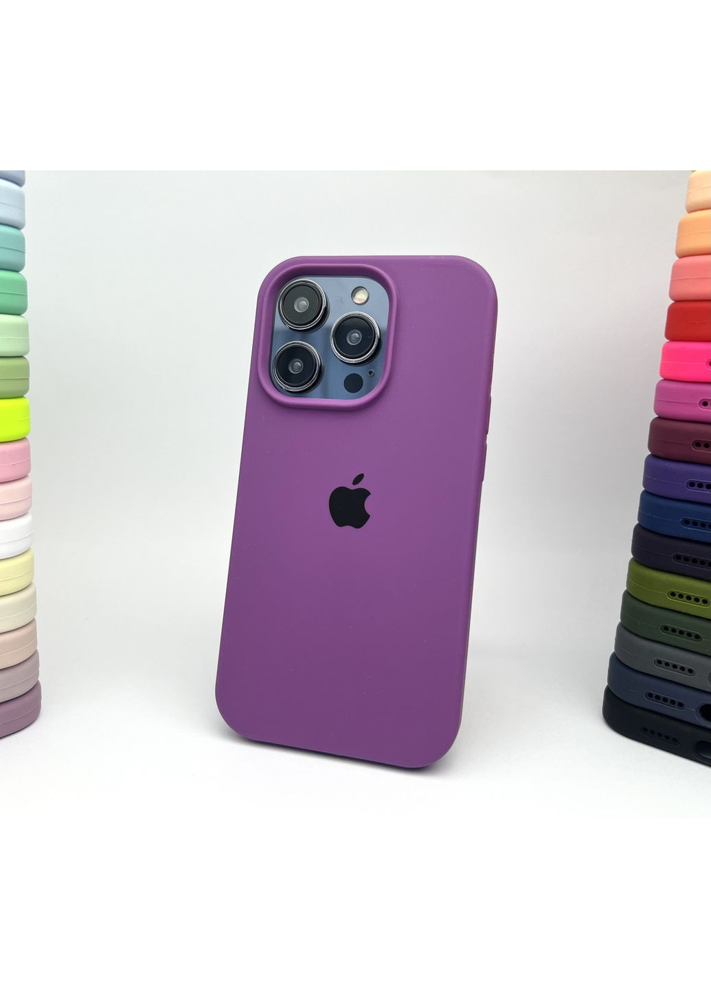 Чехол на 14 PRO Silicone case микрофибра силиконовый для айфона 14 О Пурпурный Purple cover No Brand (369136895)