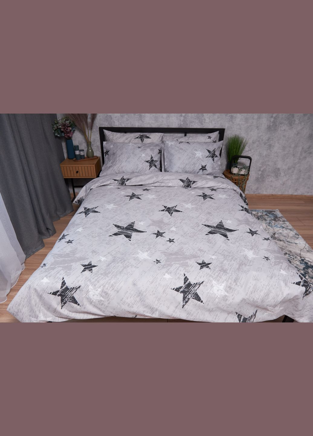 Комплект постельного белья Микросатин Premium «» двуспальный 175х210 наволочки 4х50х70 (MS-820002376) Moon&Star starlight (286762234)