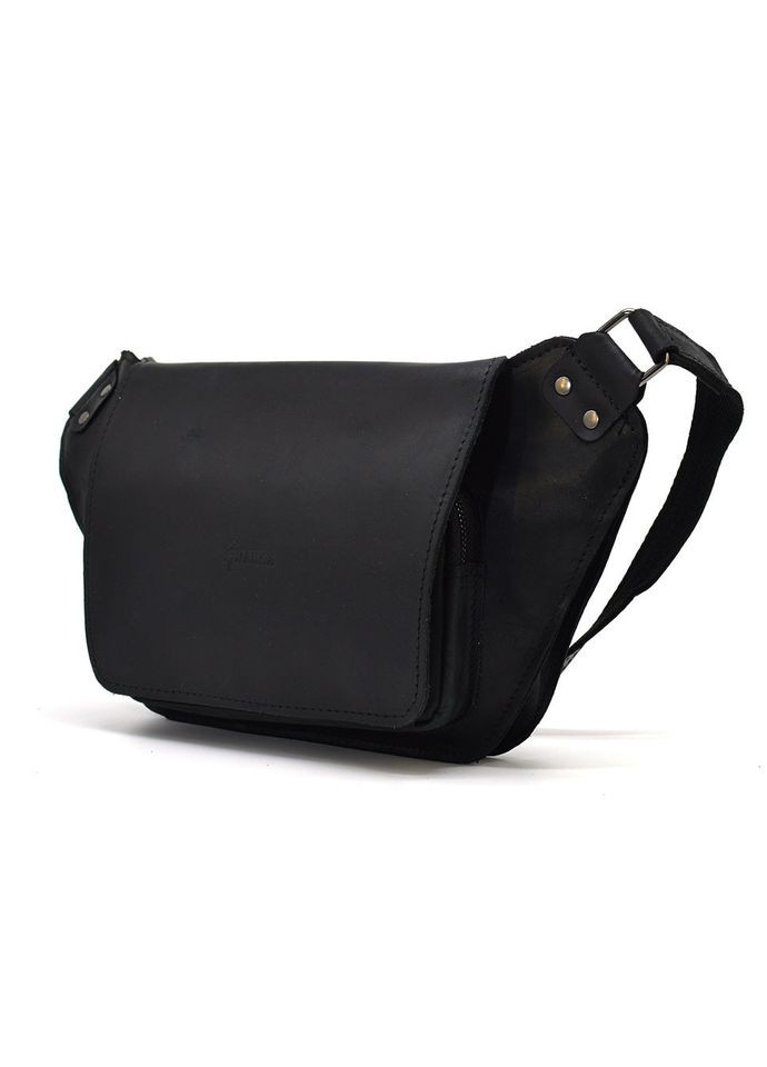 Шкіряна бананка напоєсна чорна матова шкіра RA-8128-3md TARWA (298683929)